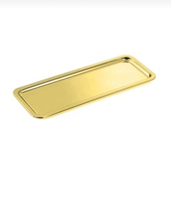 Gold Plated Rectangle <b>Storage</b> <b>Tray</b> Polished Finish Minimalist Design For Table Use Durable Single Tier - Product Image 1