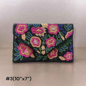 Porte-monnaie brodé à la mode fait à la main portefeuille de perles de rocaille et pochette porte-monnaie perlé - Product Image 3