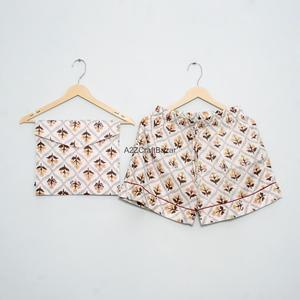 Conjunto de Pijama de Manga Corta de Lujo 100% Algodón Puro para Mujer, Ropa de Dormir Suave y Transpirable - Product Image 2