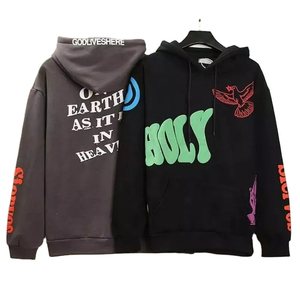 Sweat-shirt à capuche premium pour homme, imprimé en relief, coupe décontractée à épaules tombantes, en mélange de coton, style streetwear - Product Image 6