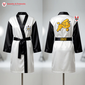 Custom Embroidered Sigma Gamma Rho Luxury Bathrobe | SGRho High-Thread Count Sorority Premium Satin Eco-Friendly Breathable - Product Image 4