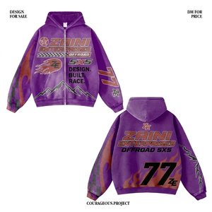 Sweat à capuche zippé pour homme en molleton de coton et polyester 320 GSM de qualité supérieure, idéal pour la sublimation intégrale, l'impression sérigraphique, la broderie et le DTF. - Product Image 1