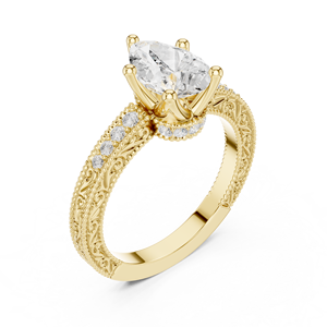 Anillo de Oro de 14K con Diamante Cultivado en Laboratorio de 2 Quilates, Corte Pera, Certificado IGI, VS1, Color E, para Boda, Compromiso o Aniversario - Product Image 3