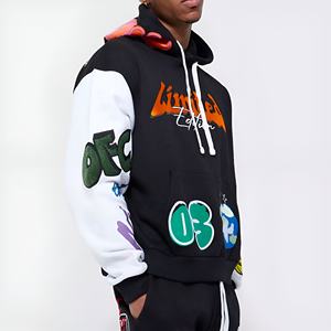 Conjunto de Sudadera con Capucha y Pantalones de Chándal de Forro Polar para Hombre, Estilo Casual Urbano, Corte Relajado de Dos Paneles, Ropa de Invierno, Logotipo Personalizado, Venta al por Mayor a Granel - Product Image 3