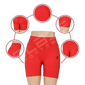 Blaze Fight Wear femmes plage Booty Shorts personnalisé taille haute Yoga Booty Shorts rouge chaud taille haute taille élastique Yoga Leggings - Product Image 1