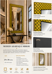 Miroir mural hexagonal doré, design galet, miroir décoratif pour salle de bain, chambre à coucher, salon, moderne et élégant, à fixer au mur, 24*32 pouces - Product Image 3