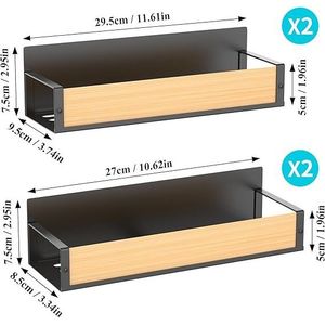 Lot de 4 supports magnétiques en bois pour épices, organisateur pour réfrigérateur et four, système d'organisation et de rangement pour réfrigérateur - Product Image 6