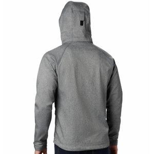 Blouson Bomber Homme Gris Haut de Gamme avec Col Montant Enduit, Capuche, Hiver, Résistant à l'Eau, Softshell, Fermeture Éclair Intégrale, Poches Avant Inférieures - Product Image 2