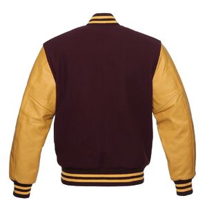 <b>Top</b> University Winter Men's Loose Casual Teen Baseball Varsity Jacket Custom Wool Patchwork Front Logo - Product Image 3