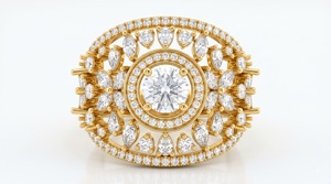 Bague Halo Dôme Marquise Florale de Luxe en Or Rose 14K avec Diamant de Laboratoire, Bague Cocktail, Bijoux Personnalisés OEM - Product Image 2