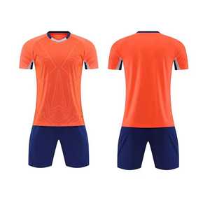 ชุดฟุตบอลผู้ชายสีเขียวนีออน โพลีเอสเตอร์ ระบายอากาศได้ดี เสื้อแขนสั้น กางเกงขาสั้นสีกรมท่า ชุดกีฬาสำหรับผู้ใหญ่ CANBELLO SPORTS CS-SU-04 - Product Image 3