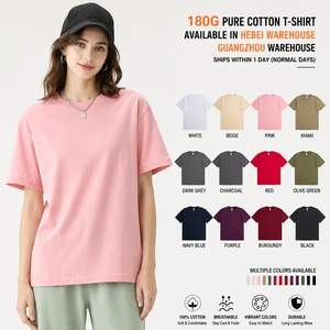 เสื้อยืดคอกลมแขนสั้นผ้าคอตตอนหวีอย่างดี OEM ยูนิเซ็กซ์ แพ็ค 24 ตัว สีพื้นเรียบง่าย สไตล์ลำลอง ไซส์ยุโรป น้ำหนักเบา เสื้อยืดผู้ชาย - Product Image 1