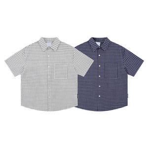 Camisa de franela a cuadros oversize de verano para hombre, estilo crop, con botones, personalizada al por mayor - Product Image 6