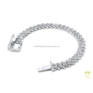 Bracelet en argent sterling 925 de qualité supérieure avec diamants Moissanite, maillons cubains larges et design imposant style Hip Hop glacé - Product Image 4
