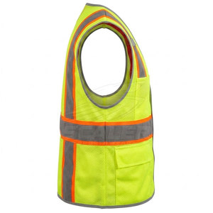 Custom Logo Printed <b>Waterproof</b> Reflective ANSI Class 2 Safety Vest with Adjustable Fit for Factory Staff Road Workers Daily Use - Product Image 3