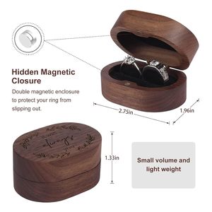 Boîte à bague artisanale en bois rustique pour mariage, fiançailles, demande en mariage, cadeau AL-FALAH CRAFT (Uttar Pradesh) - Product Image 3