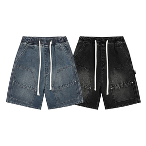 Pantalones Cortos de Skate para Hombre con Logotipo Personalizado, Lavado Ácido, 100% Algodón, Tejido de Mezclilla Gruesa, Cintura Media, Cierre de Cremallera, Ajuste Holgado y Transpirable - Product Image 2