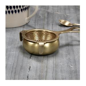 Coladores de té de alambre de latón dorado con mango largo, infusores de té metálicos tejidos a mano para filtro de té de hojas sueltas a bajo precio - Product Image 4