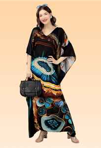 Vestido Kaftan Elegante para Mujer – Kaftan Holgado Estampado para la Colección de Verano - Product Image 3