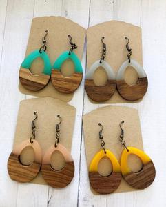 Floral Resin <b>Drop</b> Earrings Handmade Botanical Islamic Jewelry for Women Party Gift - Product Image 5