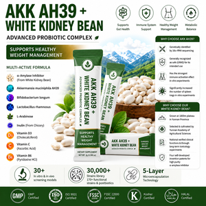 Probiótico en Polvo en Sobres de Marca Privada OEM con Probióticos Patentados AKK AH39, Frijol Blanco para Reforzar la Inmunidad y Controlar el Peso - Product Image 1