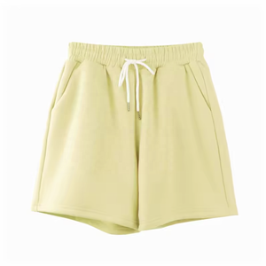 Short de jogging en coton éponge français pour femmes coupe confortable poche latérale cordon taille Yoga autres occasions fabriqué au Pakistan - Product Image 4