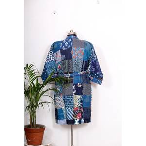 Robe kimono patchwork Kantha pour femmes, vêtements de nuit, vente en gros, cardigan en coton fait main indien, vêtements de plage, fabricant de kimonos - Product Image 6