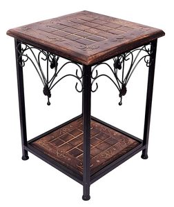 Iron Art Deco Square Decorative Stool with Powder Coated Finish for Living Room - Product Image 1