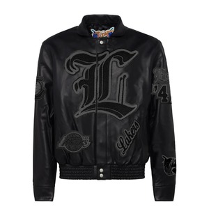 เสื้อแจ็คเก็ตหนังแท้ทั้งตัวของทีมลอสแอนเจลิส เลเกอร์ส สีดำ - Product Image 1