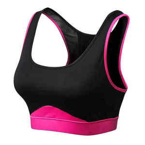 Soutien-gorge de sport dos nu deux pièces uni pour femme avec bonnets intégrés, sans coutures pour la course, le fitness et le yoga - Product Image 1