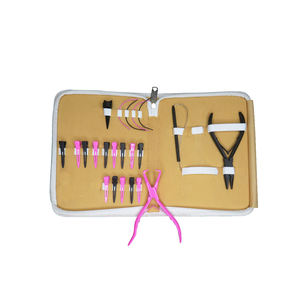 Kit d'outils pour extensions capillaires : pinces métalliques et plastiques, ensemble d'installation et de retrait, étanche, rose et noir, pour micro-liens et extensions cousues à la main, durable - Product Image 6