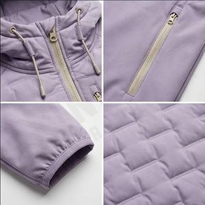 Veste matelassée d'hiver à la mode pour hommes avec capuche manteau à manches longues de couleur unie vente en gros de plumes de canard position du logo avant - Product Image 4