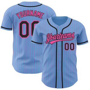 Custom Baseball Jersey Men's Short Sleeve Black <b>White</b> Striped <b>Button</b> Front Sublimated Polyester Regular Fit Teamname 00 - Product Image 4