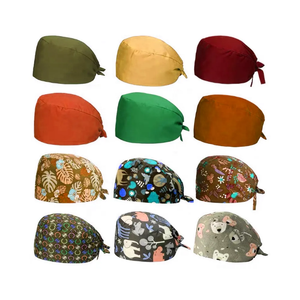 Medical Nursing Bouffant <b>Scrub</b> <b>Cap</b> Multi Color Adjustable Customized 3D Embroidery Cotton Quick Dry Breathable Unisex Hospital - Product Image 6