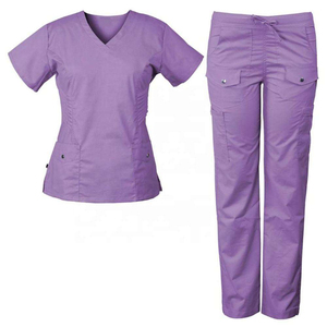 2026 Best Selling Unisex Solid Medical Nurse <b>Scrub</b> Uniforms Women's <b>Plus</b> <b>Size</b> Casual Clinical Embroidered Spring Spandex/Cotton - Product Image 1