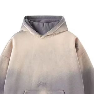 เสื้อฮู้ดดี้ผู้ชายทรงโอเวอร์ไซส์ ย้อมสีแบบไล่เฉดสี แขนปกติ ดีไซน์กระเป๋า ผ้าเฟรนช์เทอร์รี่ถัก ระบายอากาศได้ดี เหมาะสำหรับใส่ในฤดูใบไม้ร่วง - Product Image 3