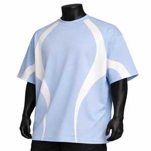 Camiseta de Manga Corta para Hombre, Color Sólido, Ribete en Contraste, Cuello Redondo, Informal, Tejido de Punto, Corte Regular, Logotipo Frontal, Transpirable - Product Image 5