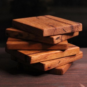 Wholesale ILAHI's Eco-Friendly Brown Square Wooden Coaster Classic Design Tabletop <b>Protective</b> Accessory Customizable Size Home - Product Image 3