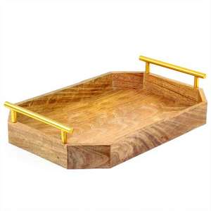 Minimalist 24-Hole Wooden Beverage Serving Tray Clean Modern Design for Food and Drink <b>Promotional</b> <b>Tableware</b> - Product Image 3