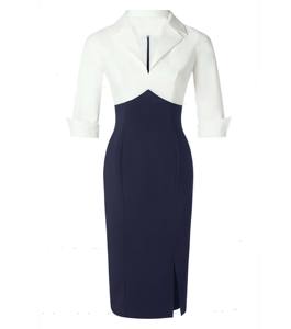 Robe Polo Officielle pour Femme - Hybride Formelle et Sportive - Logo Personnalisé, Rayures Contrastées, Manches Courtes, Vêtements pour Femmes - Product Image 1