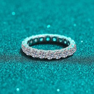 hot mosan <b>ring</b> 925 sterling <b>silver</b> full circle moissanite <b>solitaire</b> <b>ring</b> womens wedding gift vvs clarity eternity bridal band - Product Image 1