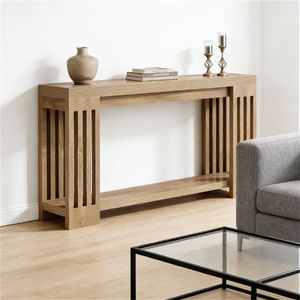 Consolle Principale in Stile Rustico Classico con Tavolino da Divano e Scrivania con Spazio di Archiviazione - Product Image 4