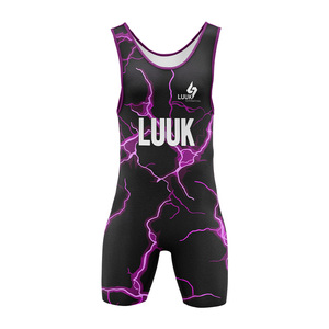 Wrestling <b>Singlet</b> Men's One-Piece Sublimation Print Fitted Quick Dry Spandex Polyester Athletic Wear - Product Image 2