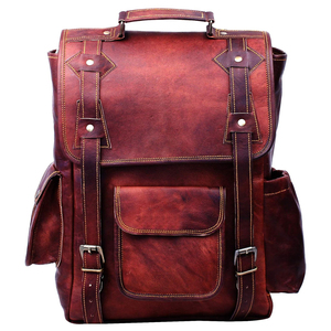 Mochilas de Cuero Genuino de Alta Calidad para Viajes al Aire Libre, Mochilas de Cuero con Cierre de Alta Capacidad y Logotipo Personalizado - Product Image 1