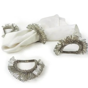 Semi Circle Metal Napkin Rings 4.5cm Width Glam Design Durable <b>Table</b> Decoration Wedding Use - Product Image 5