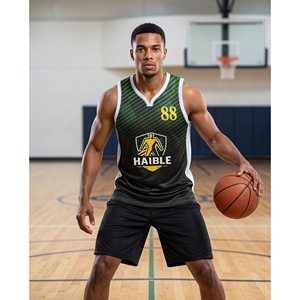Camiseta de Fútbol Personalizada para Hombre, 100% Poliéster, Malla Sublimada, Cuello en V, Uniforme de Equipo, Talla XL, Ropa Deportiva sin Mangas de Haible Exports - Product Image 5