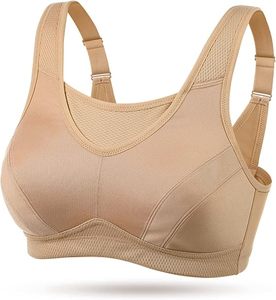 Women Yoga Sports Bra Scoop Neck Racerback Medium Support Breathable <b>Mesh</b> Seamless Solid Color Workout <b>Top</b> - Product Image 1