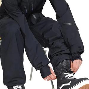 Veste et pantalon de ski unisexe noirs imperméables et isolés en polaire pour l'hiver, avec capuche, pour la randonnée et le snowboard - Tex Retro - Product Image 6