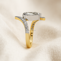 Bague de fiançailles et de mariage en moissanite 3 carats originale, coupe poire, sertissage en barrette, plaqué rhodium, argent sterling 925, vente en gros
