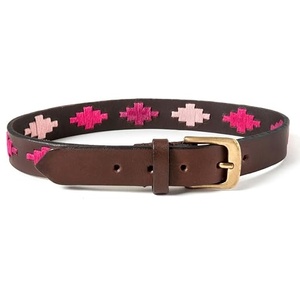 Ceinture Polo en Cuir Véritable Rose et Vert de Qualité Supérieure Faite à la Main avec Boucle à Ardillon Couleurs Personnalisables Accessoire de Mode Unisexe |   OEM/ODM - Product Image 6